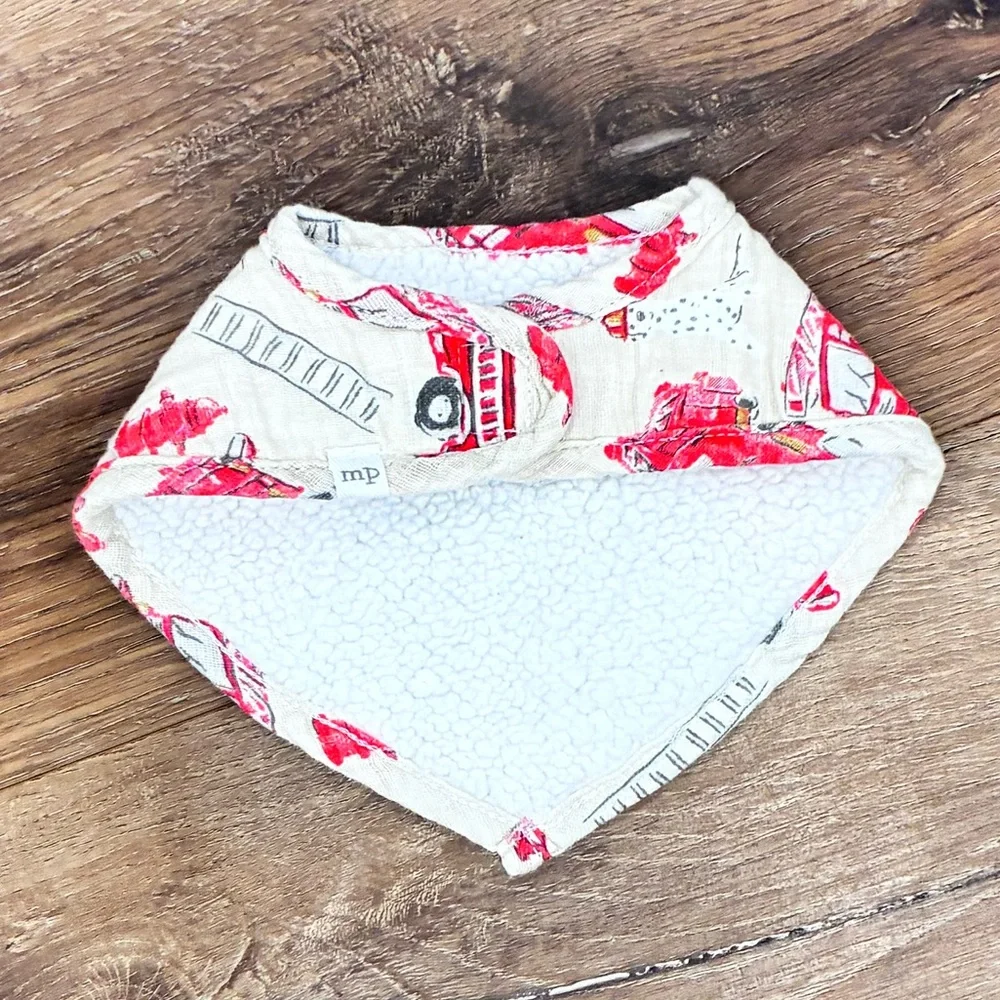 Mud Pie Firetruck Bandanna Bib Fireman Dalmatian